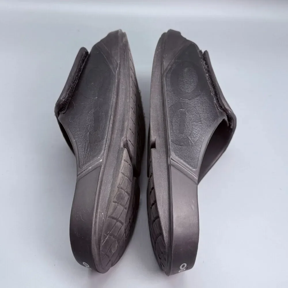 OOFOS OOahh Men's 13 Black Slip-On Sport Comfort Casual Recovery Slide Sandals